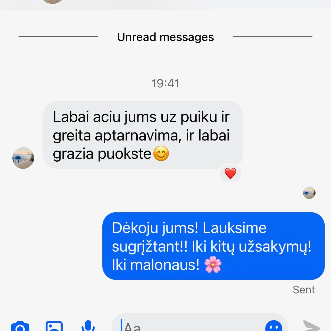 Kliento SMS atsiliepimas 3