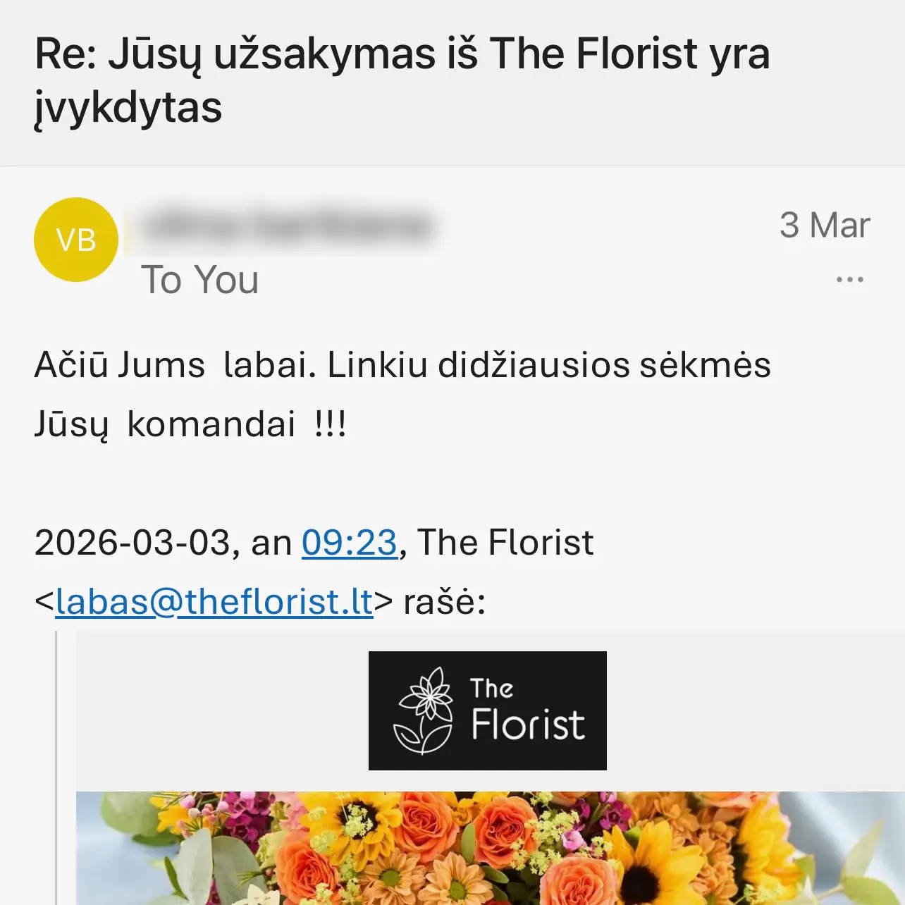 Kliento SMS atsiliepimas 6