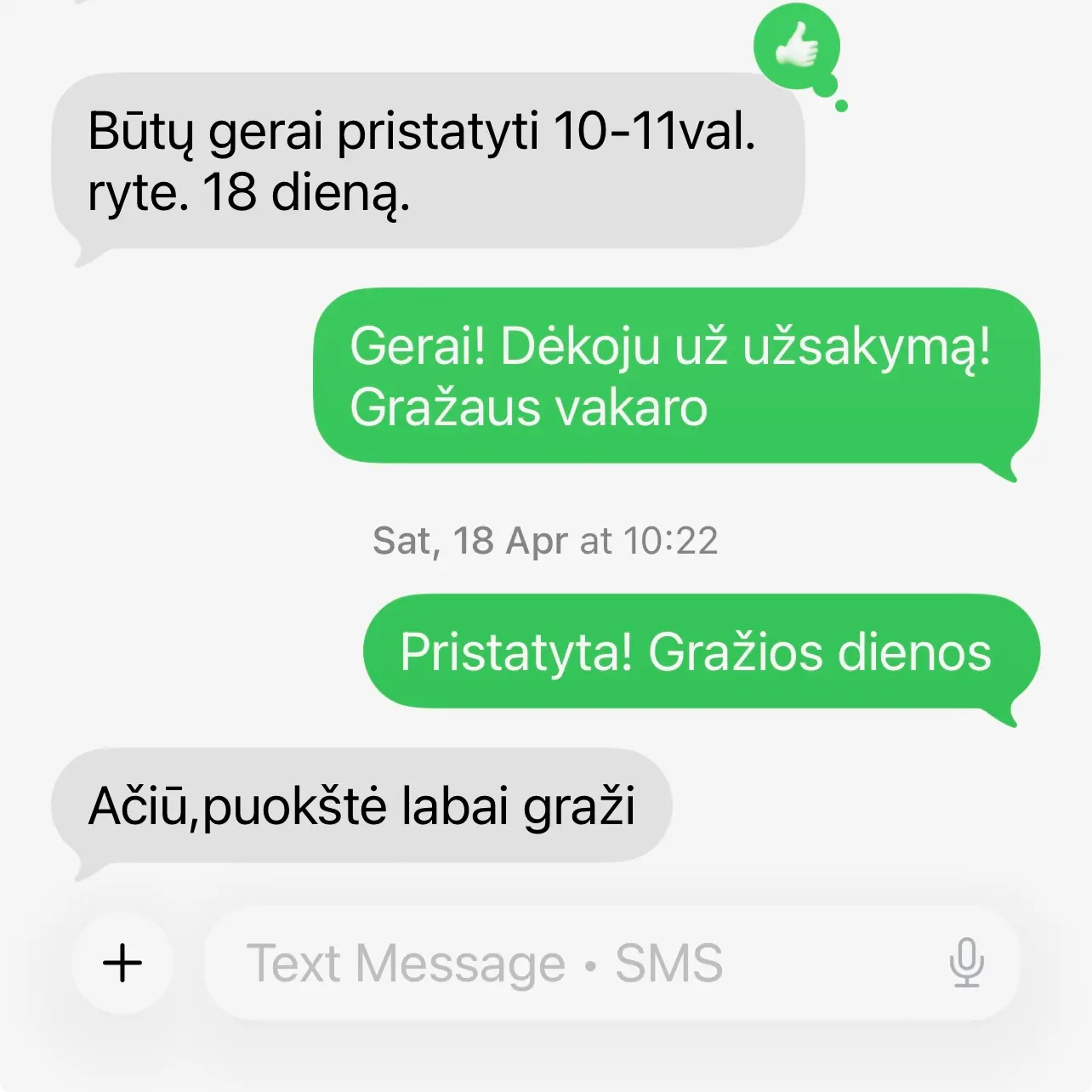 Kliento SMS atsiliepimas 7